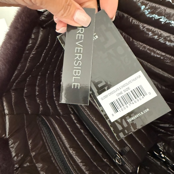 Think Rolyn Duplex Reversible Faux Fur Tote Travel Shoulder Work Gym Bag Brown - Picture 8 of 13